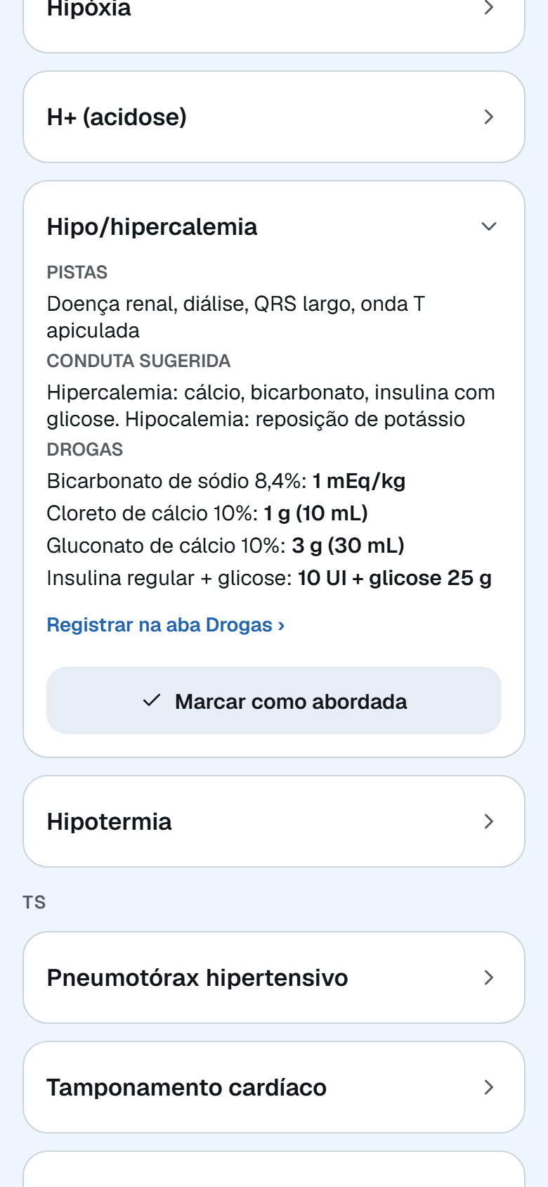 Hipercalemia aberta: pistas, conduta sugerida e drogas com doses